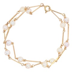 Modern Cultured Pearls 18 Karat Yellow Gold Bracelet