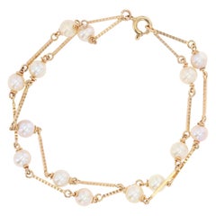 Modern Cultured Pearls 18 Karat Yellow Gold Bracelet