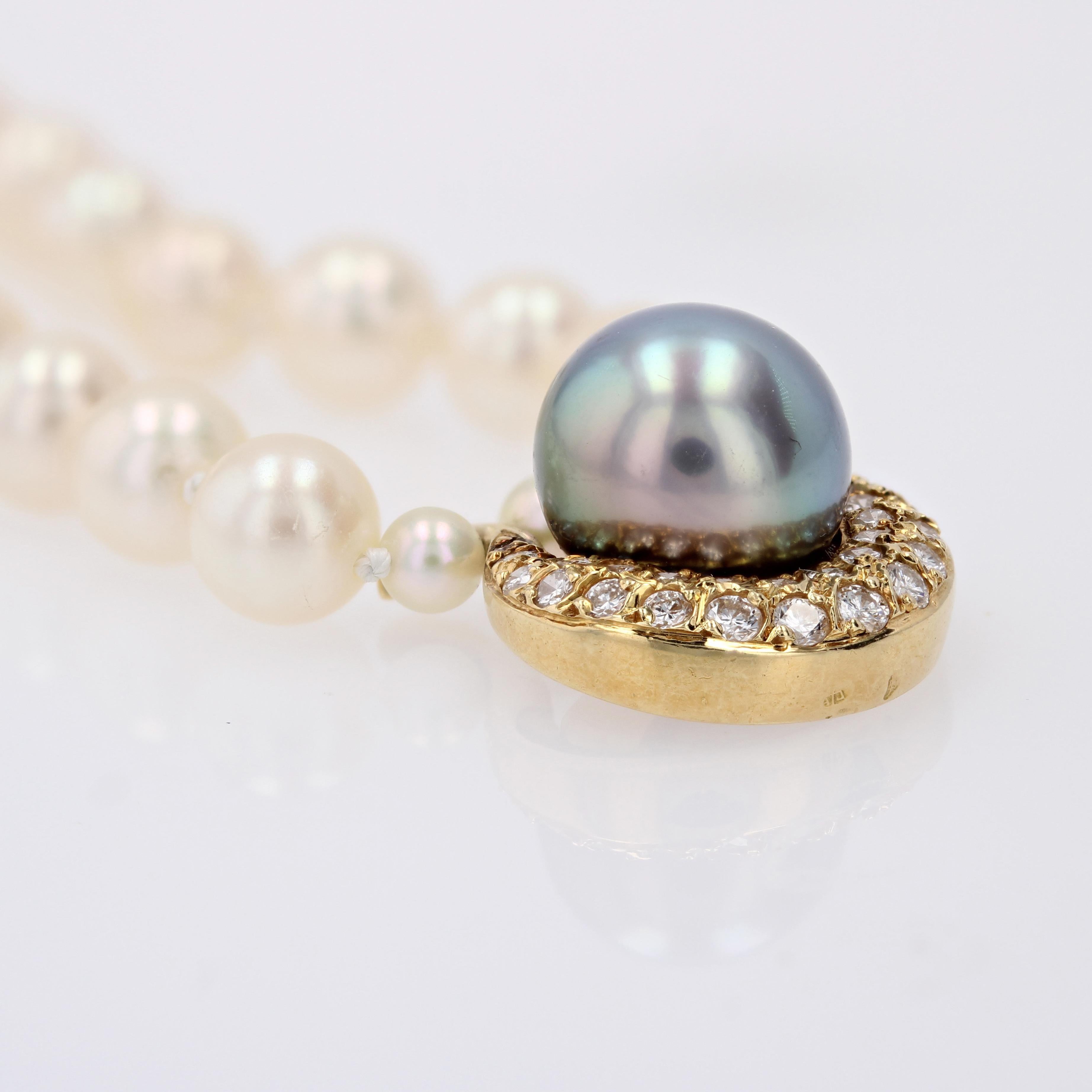 The Moderns Collier ras du cou en perles de culture grises et diamants en vente 5