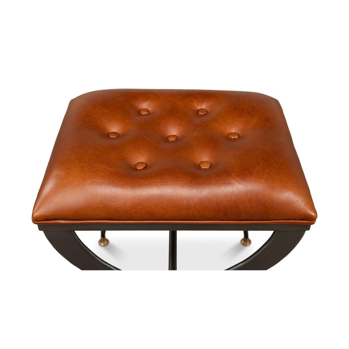 Modern Curule Stool In New Condition For Sale In Westwood, NJ