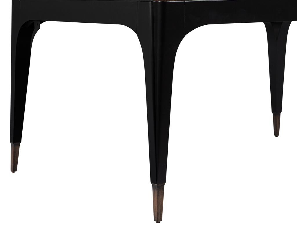 Modern Curved 2-Tone Walnut Dining Table For Sale 7