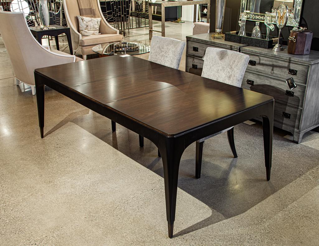 Modern Curved 2-Tone Walnut Dining Table For Sale 9