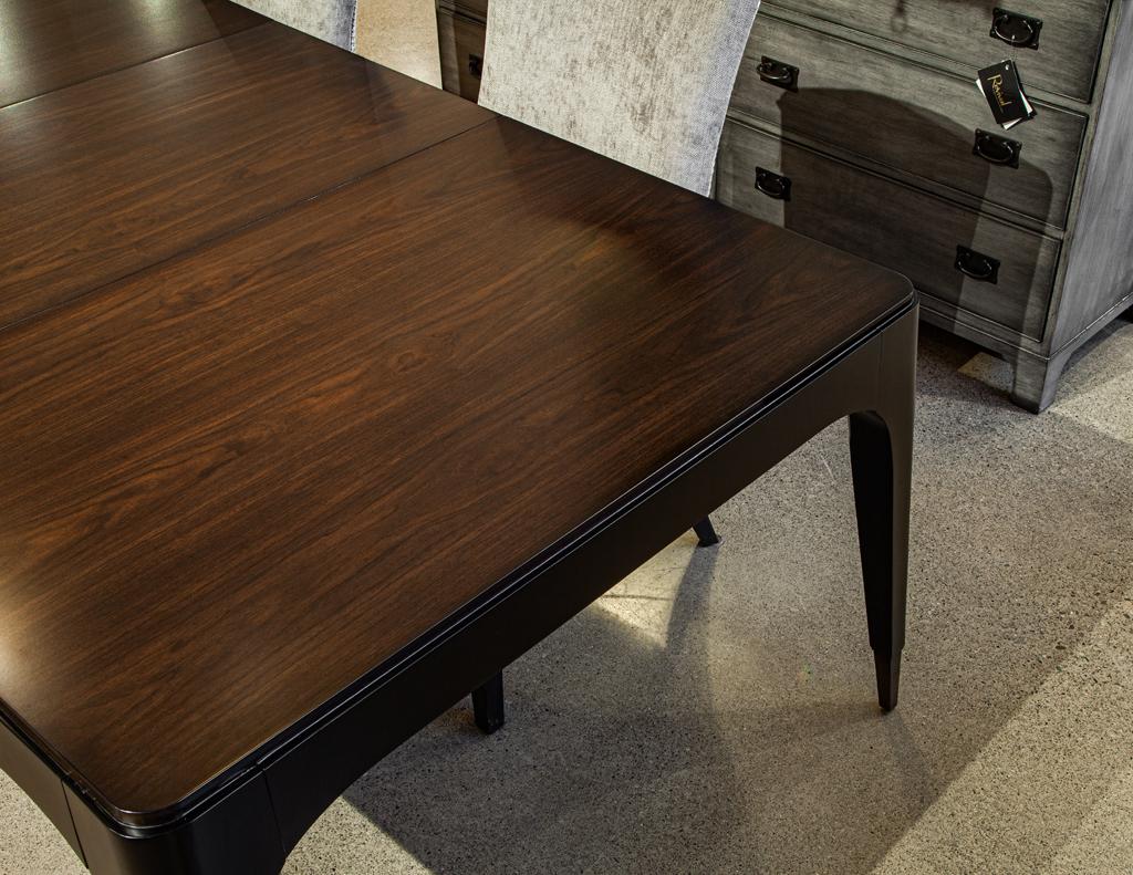 Modern Curved 2-Tone Walnut Dining Table For Sale 11