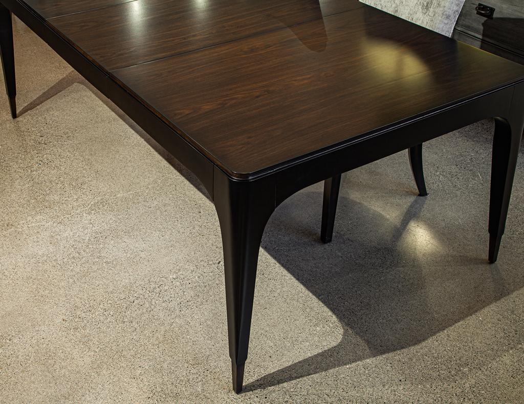 Modern Curved 2-Tone Walnut Dining Table For Sale 12