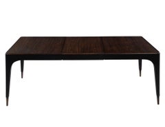 Modern Curved 2-Tone Walnut Dining Table