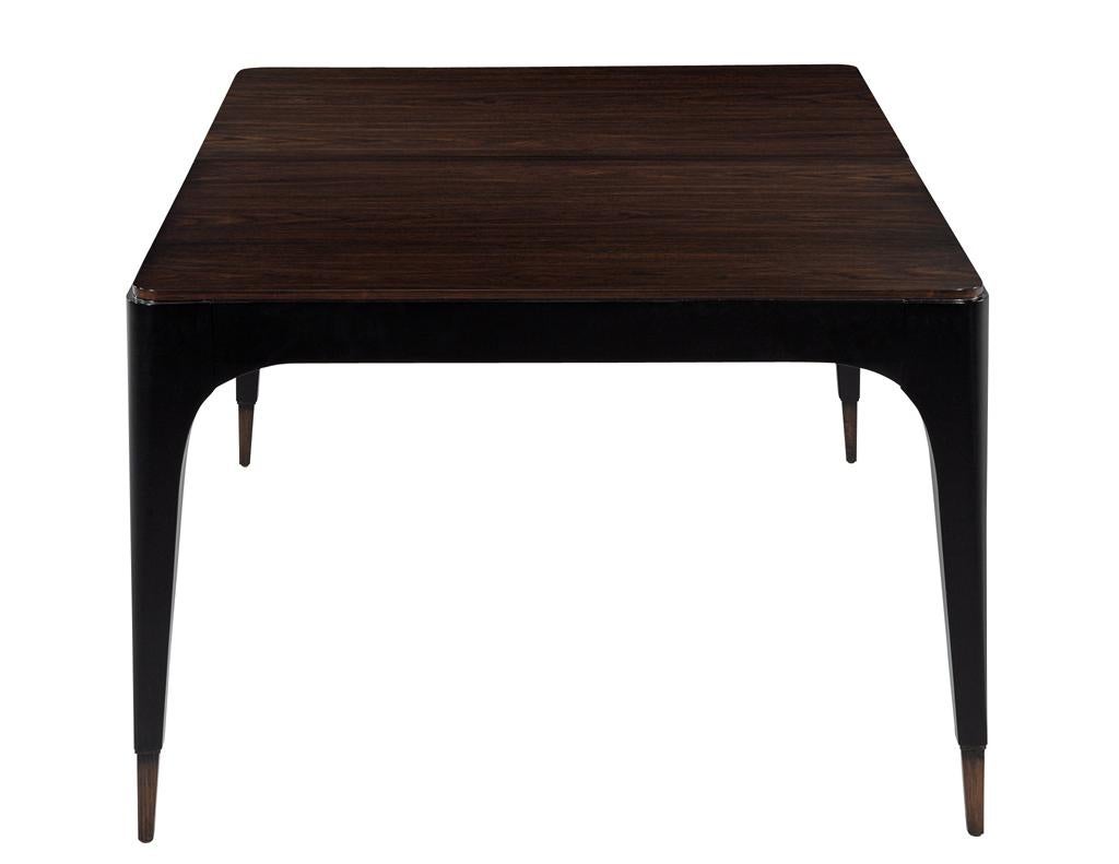 American Modern Curved 2-Tone Walnut Dining Table For Sale