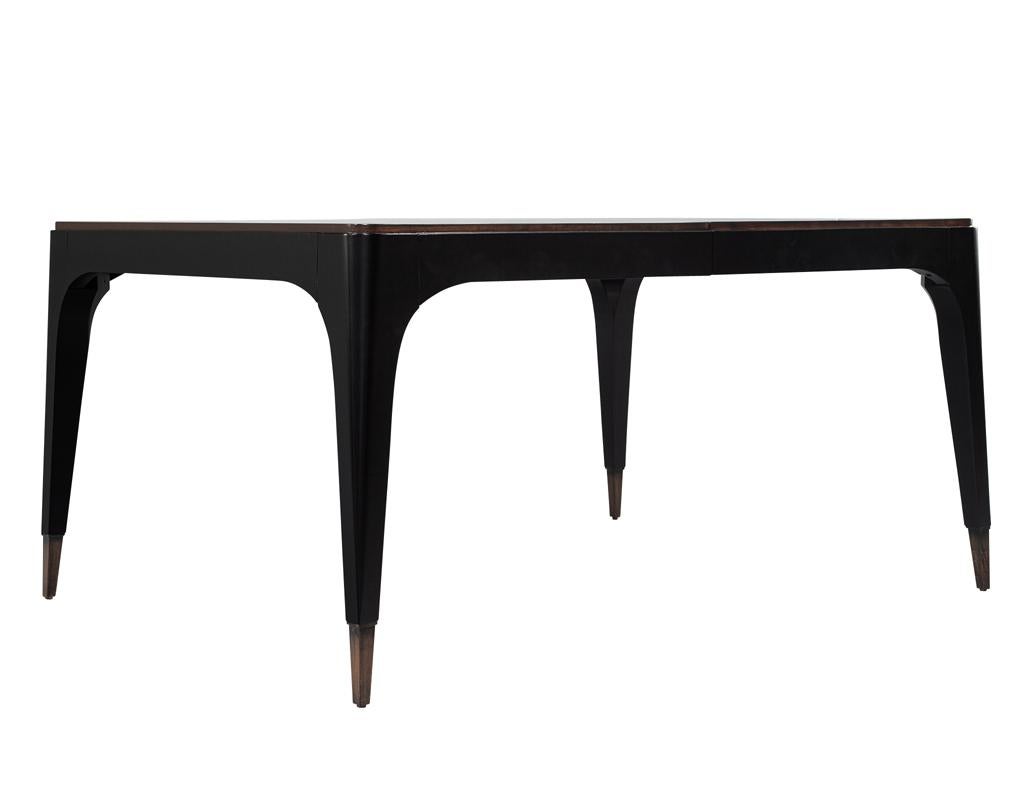 Contemporary Modern Curved 2-Tone Walnut Dining Table For Sale