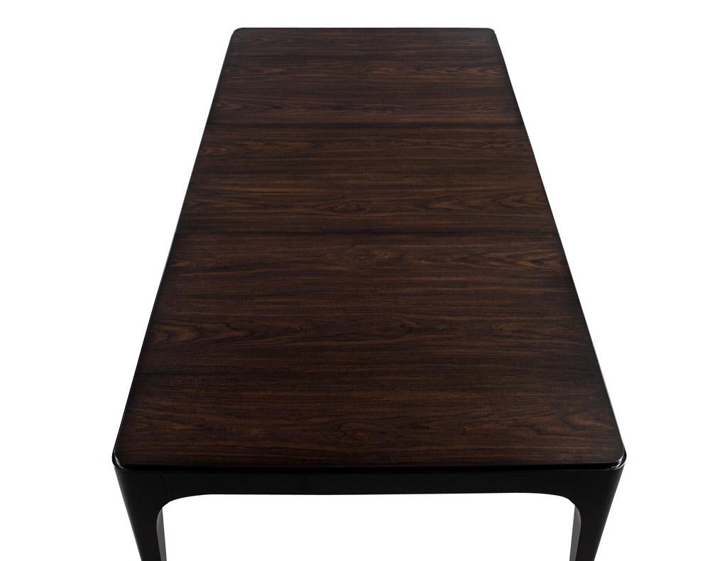 Modern Curved 2-Tone Walnut Dining Table For Sale 2