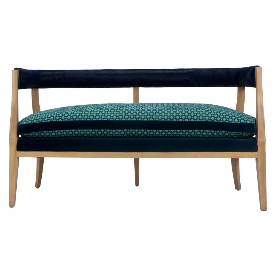 Bench Backing Modern Curved Back Dining Bench with Cowhide Backing at 1stDibs ...