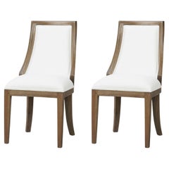 Modern Curved Back Dining Chairs (Set of 2)