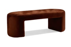 Organic Modern Brown Velvet Bench Deleite