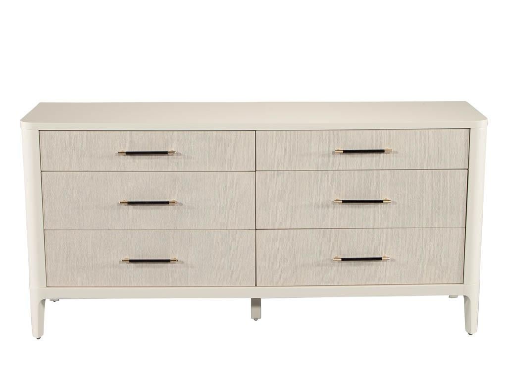 Contemporary Modern Curved Cabinet Credenza in 2 Tone Finish