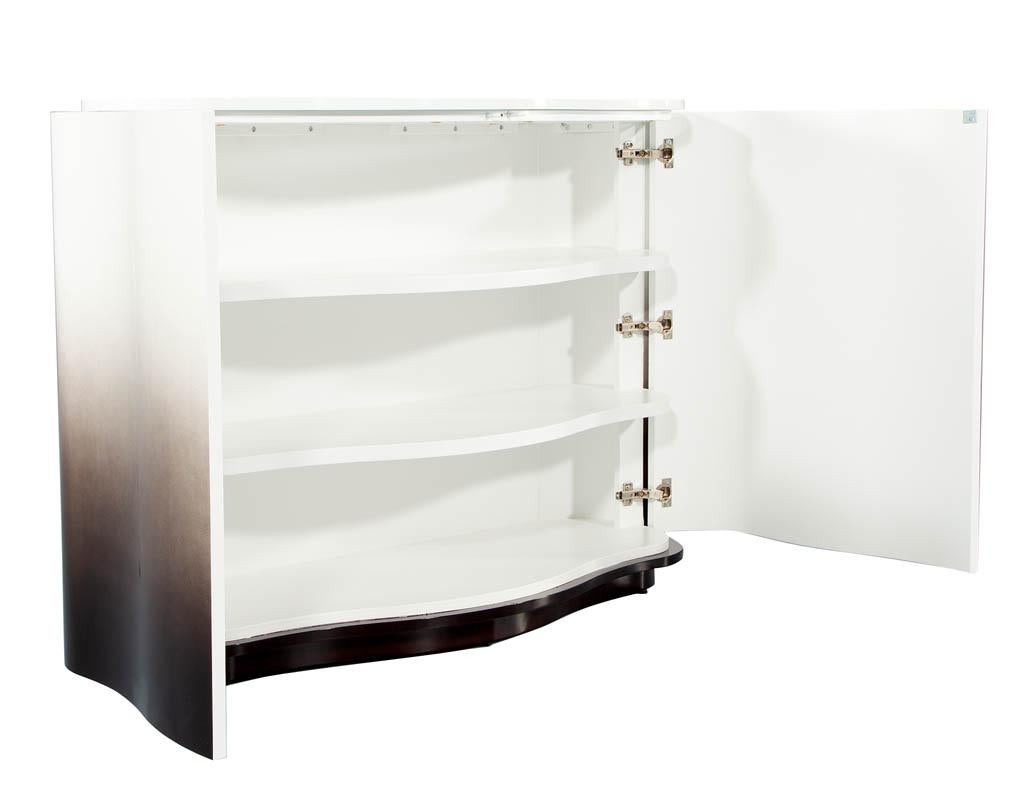 Modern Curved Cabinet in Ombre Lacquered Finish For Sale 6