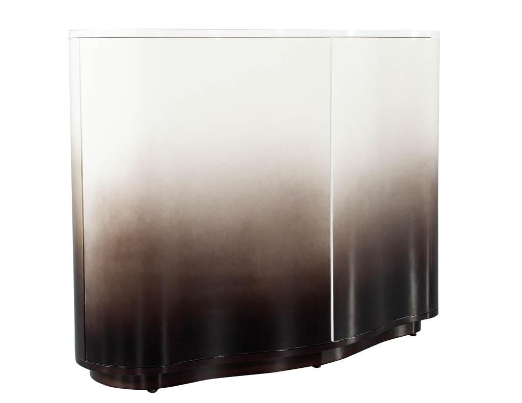 Modern Curved Cabinet in Ombre Lacquered Finish For Sale 7