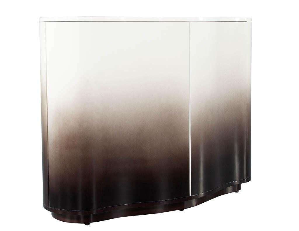 Modern Curved Cabinet in Ombre Lacquered Finish For Sale 6