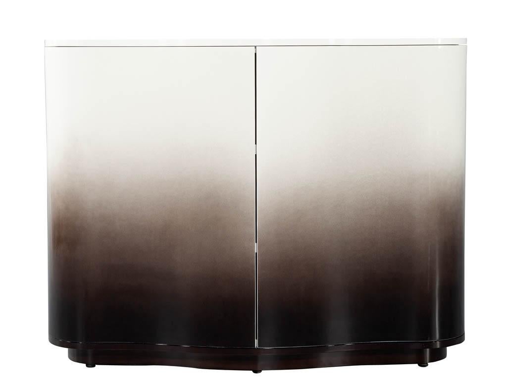 Modern Curved Cabinet in Ombre Lacquered Finish For Sale 7