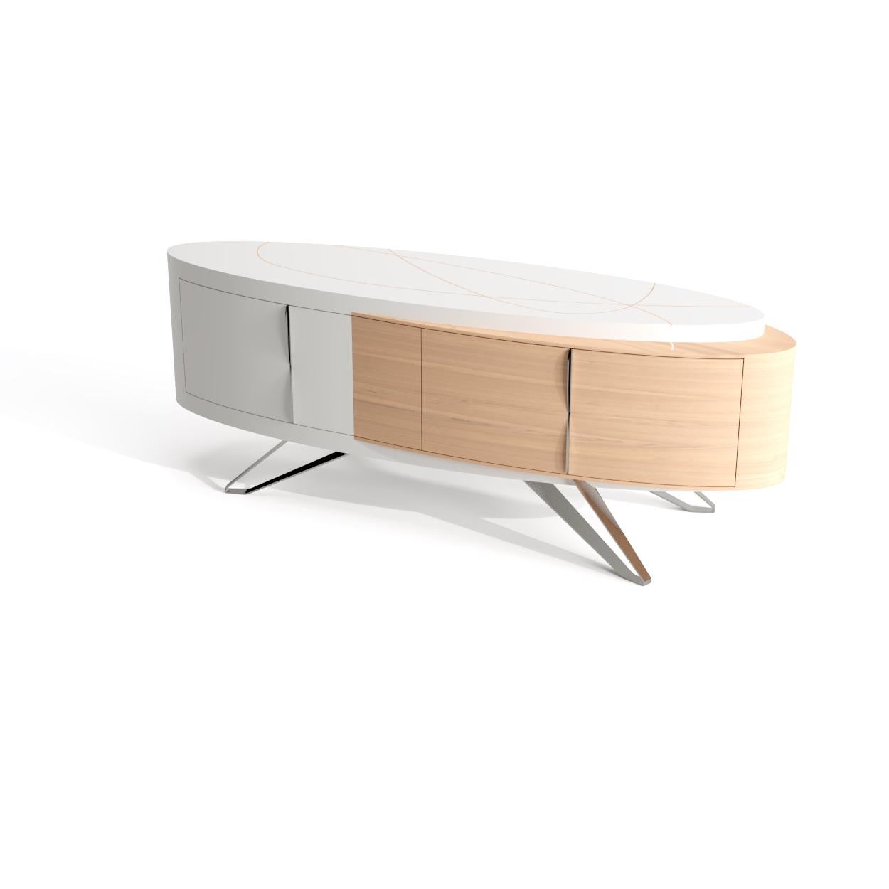 curved sideboard white