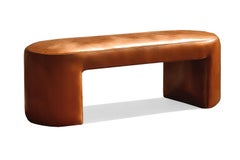 Organic Modern Camel Vegan Leather Bench Deleite