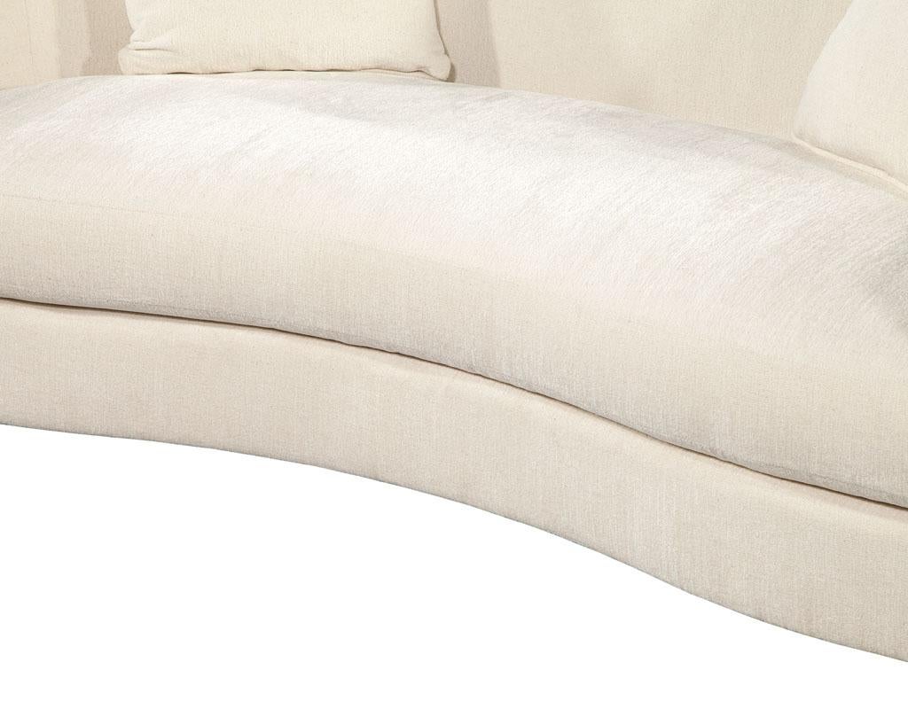 Modern Curved Linen Sofa by Ellen Degeneres Perkins Sofa 1