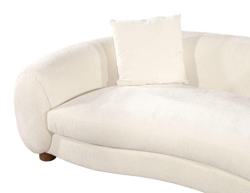 Modern Curved Linen Sofa by Ellen Degeneres Perkins Sofa 2