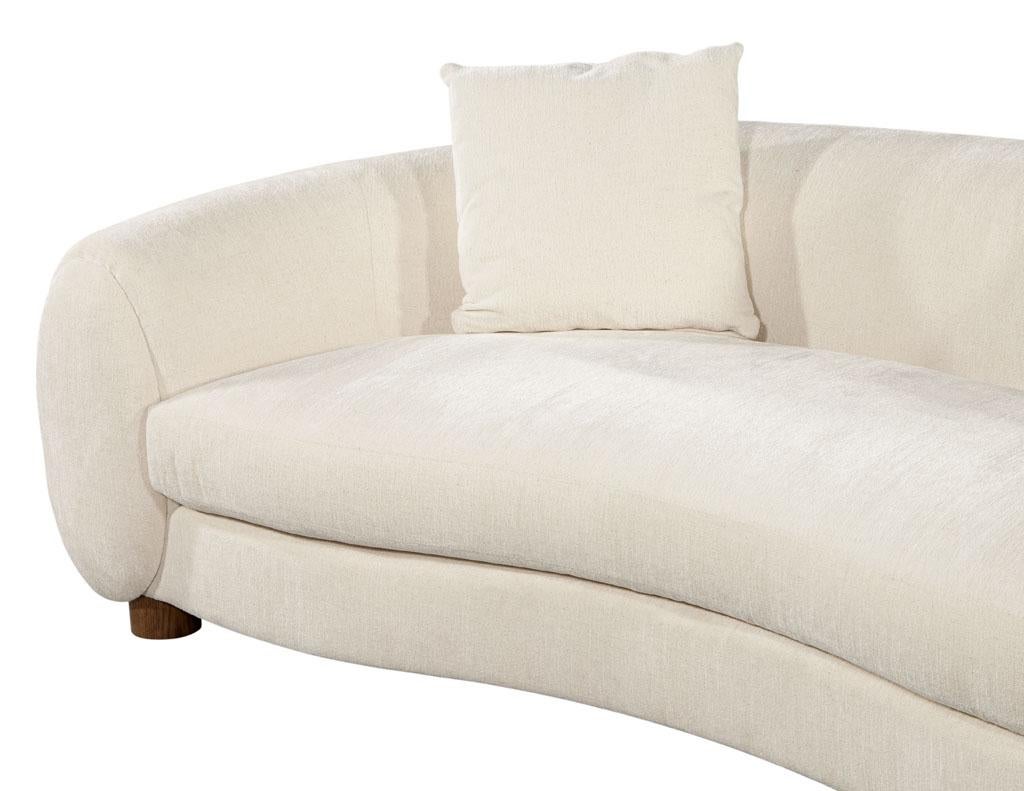 American Modern Curved Linen Sofa by Ellen Degeneres Perkins Sofa