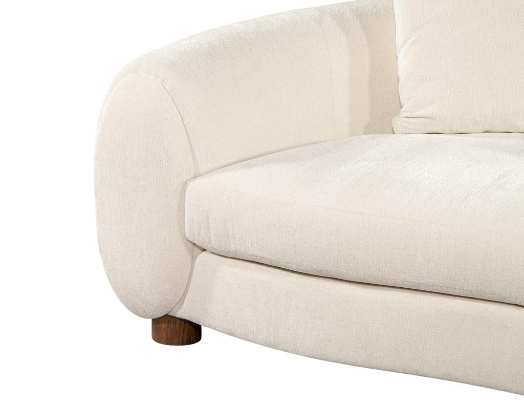 Fabric Modern Curved Linen Sofa by Ellen Degeneres Perkins Sofa
