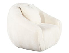 Modern Curved Linen Swivel Chair by Ellen Degeneres Wicma Chair