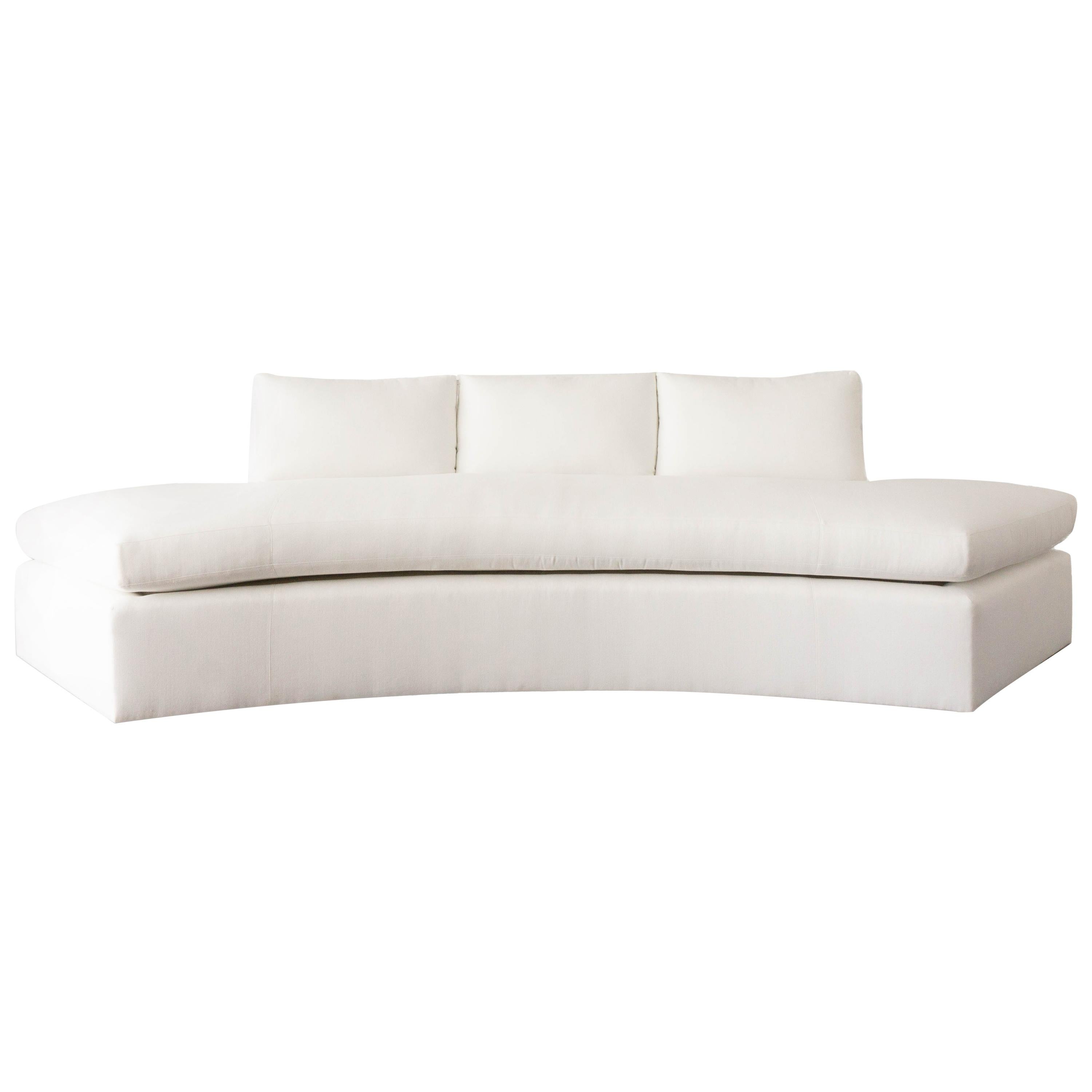 Modern Curved Loose Cushion Sofa For Sale