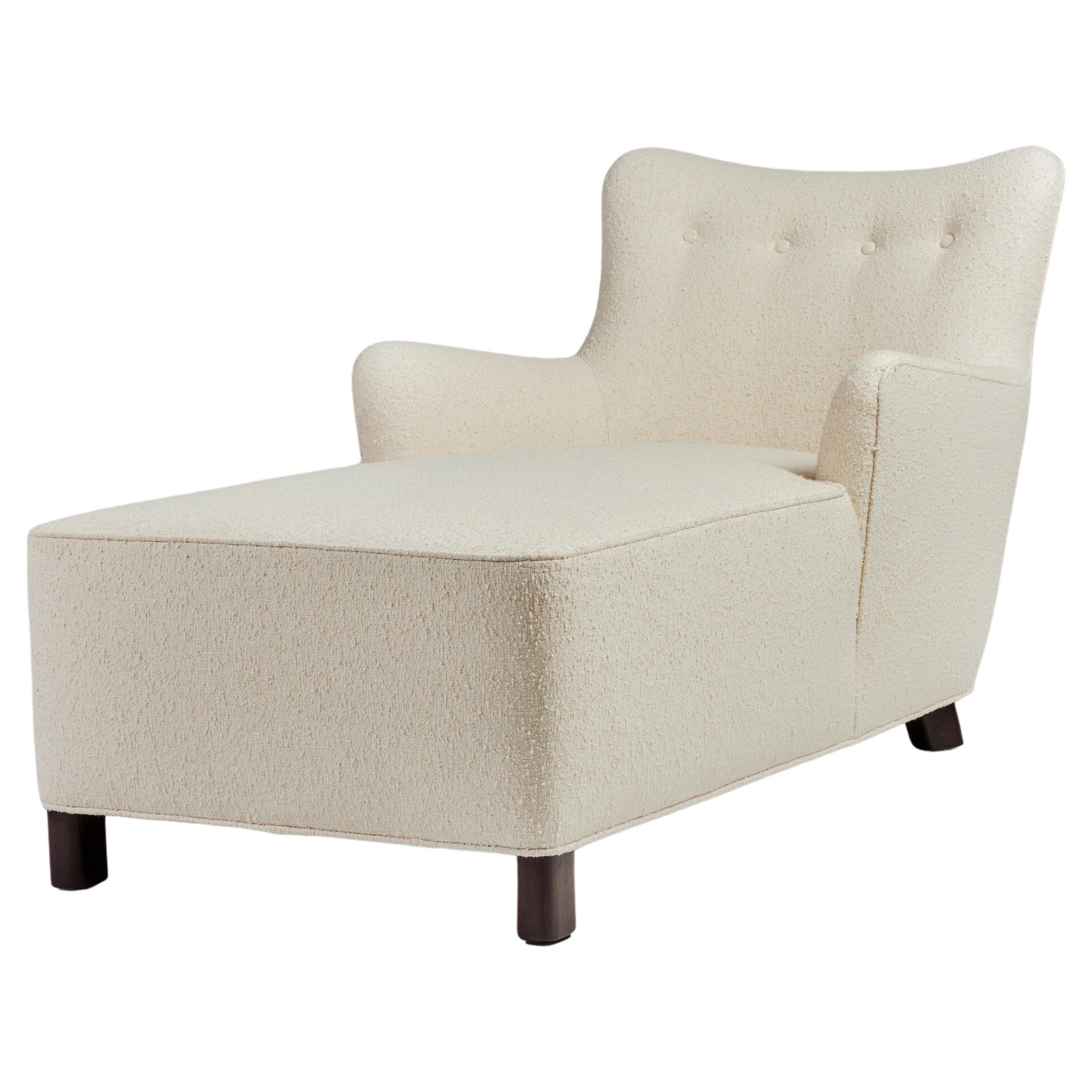 Modern Curved Tight Back and Seat Ann Chaise For Sale