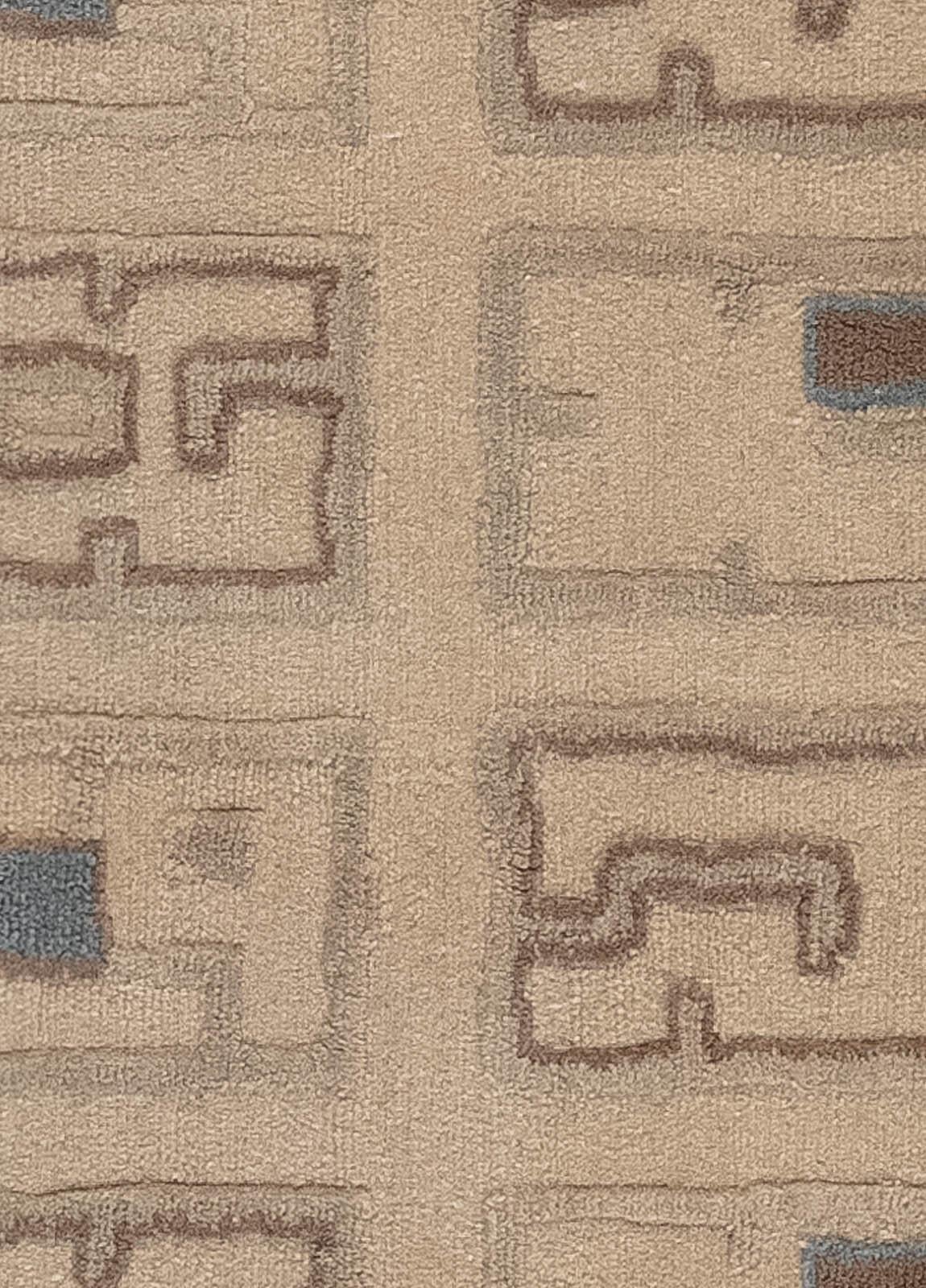 Moderner, maßgefertigter, handgeknüpfter Art-Déco-Teppich in Hochlehne von Doris Leslie Blau
Größe: 4'3