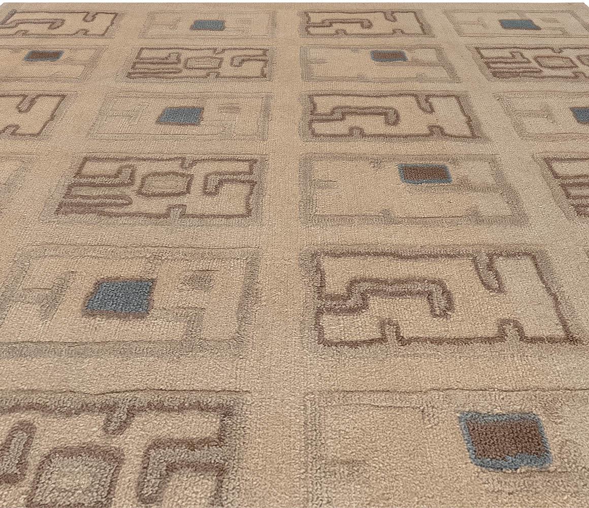 Moderner, maßgefertigter, handgeknüpfter Art-Déco-Teppich in Hochlehne von Doris Leslie Blau (Art déco) im Angebot