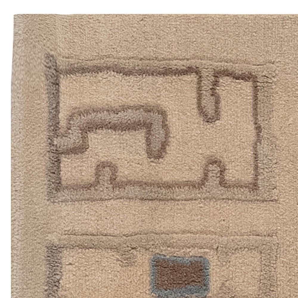 Alfombra anudada a mano de estilo Art Decó moderno de Doris Leslie Blau Lana en venta