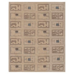 Moderner, maßgefertigter, handgeknüpfter Art-Déco-Teppich in Hochlehne von Doris Leslie Blau
