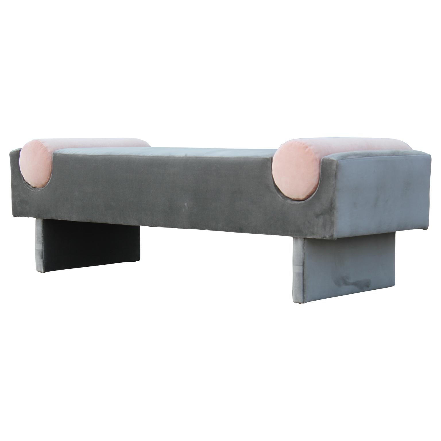 upholstered bench with bolsters