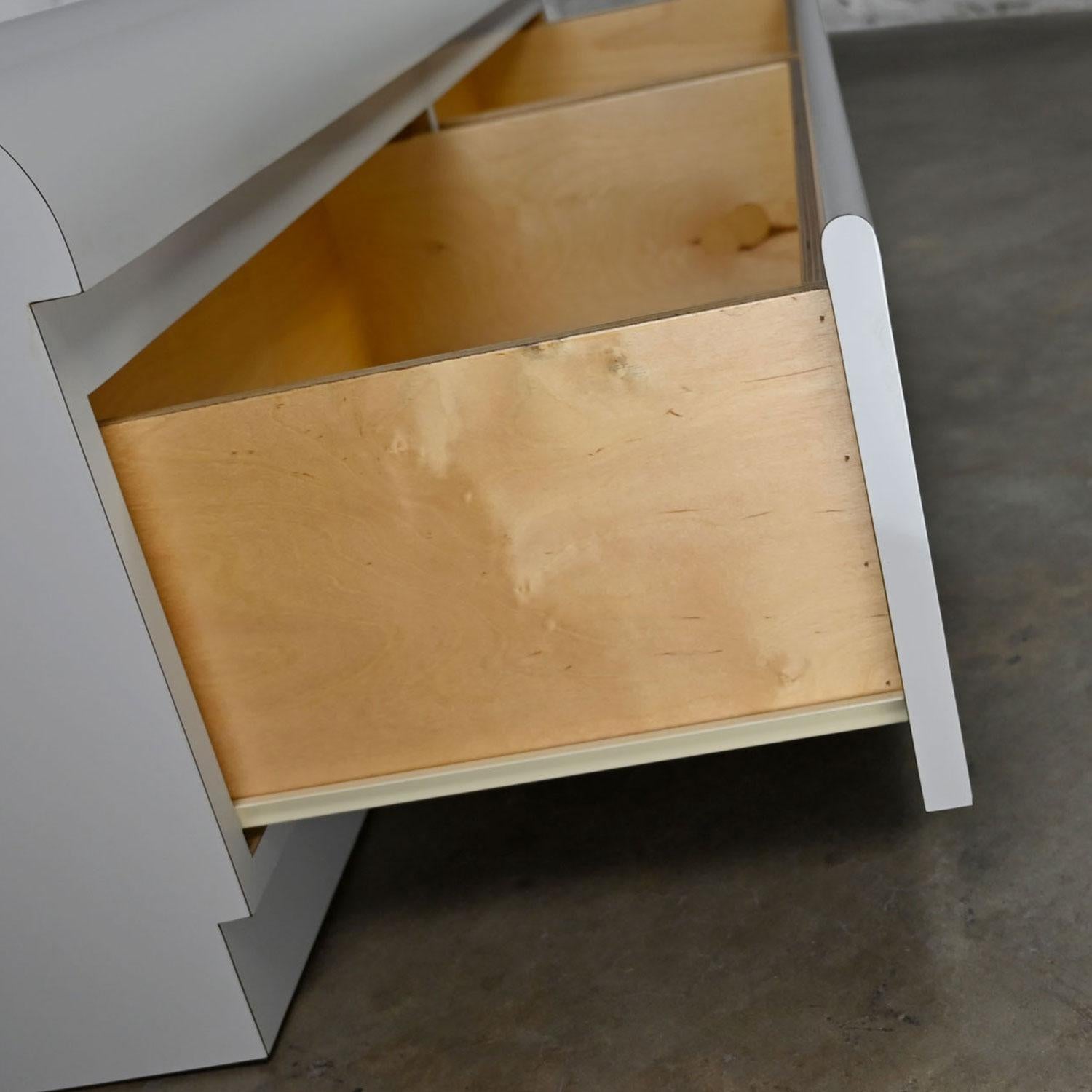 Modern Custom Built Light Gray Laminate Low 2 Drawer Dresser Bench Seat Storage 5