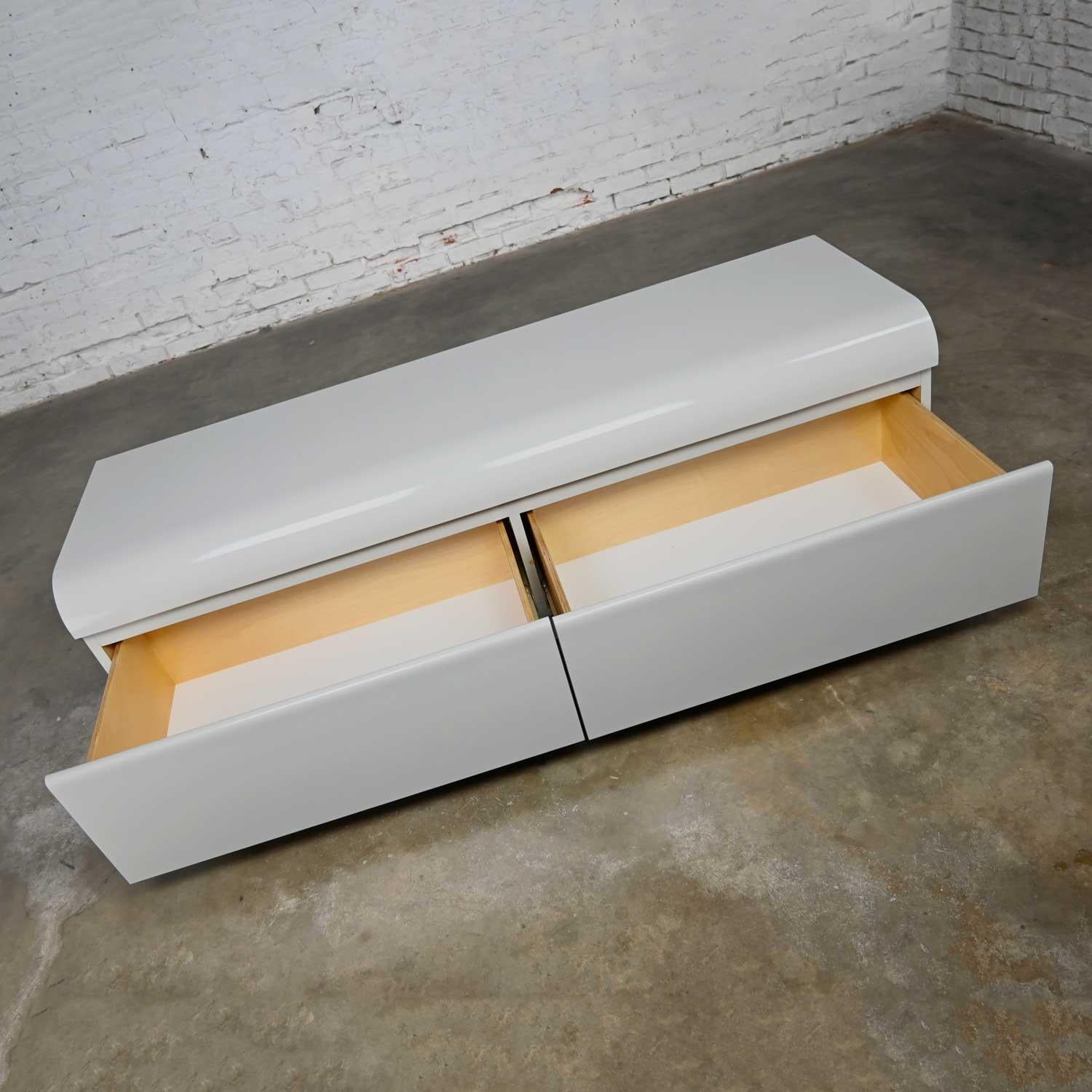 Modern Custom Built Light Gray Laminate Low 2 Drawer Dresser Bench Seat Storage 6