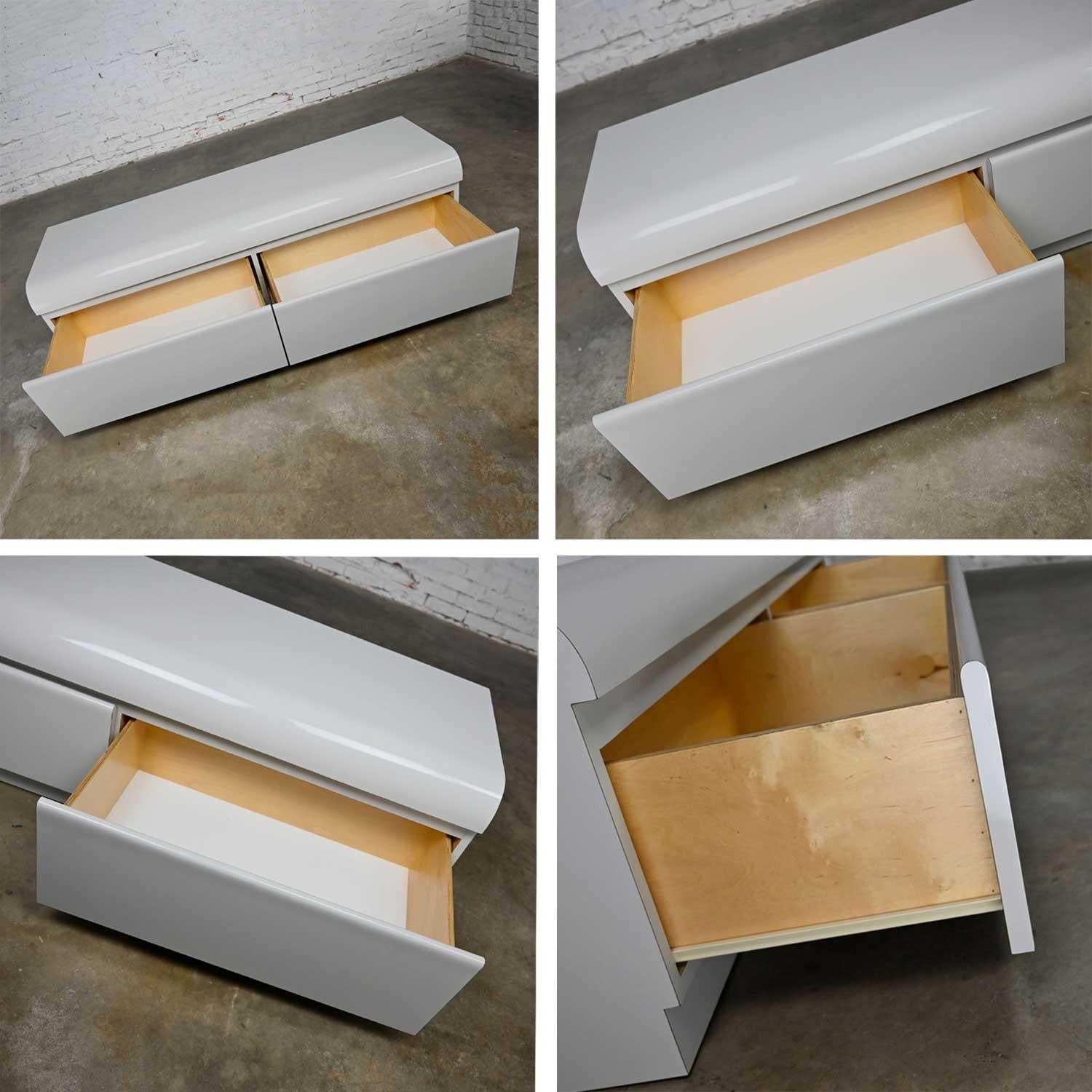 Modern Custom Built Light Gray Laminate Low 2 Drawer Dresser Bench Seat Storage 7