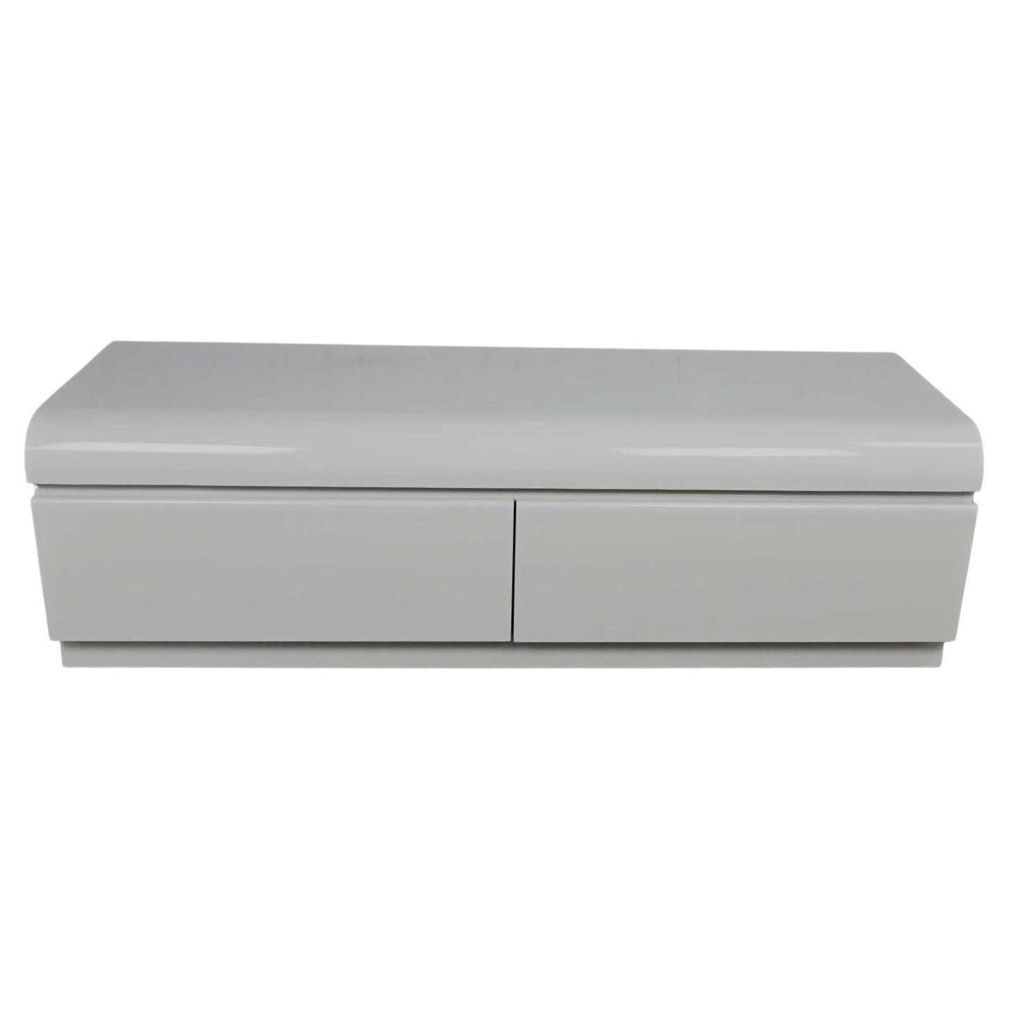 Modern Custom Built Light Gray Laminate Low 2 Drawer Dresser Bench Seat Storage