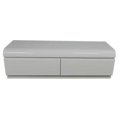 Vintage Modern Custom Built Light Gray Laminate Low 2 Drawer Dresser Bench Seat Storage