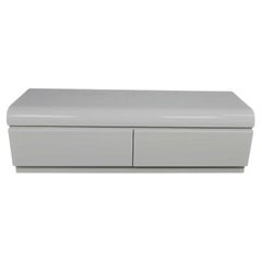 Retro Modern Custom Built Light Gray Laminate Low 2 Drawer Dresser Bench Seat Storage