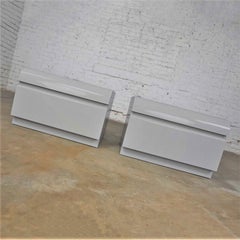 Modern Custom Built Light Gray Laminate Pair of Nightstands or End Table Cabinet