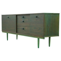 Modern Custom Danish Style Green Dyed Finish Sideboard or Credenza
