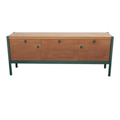 Modern Custom Finish and Green Lacquer Credenza or Sideboard Bar