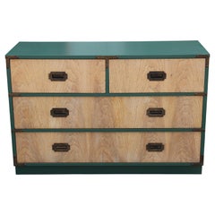 Modern Custom Finish and Green Lacquer Four-Drawer Dresser/Chest of Drawers