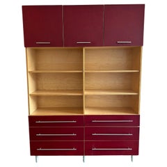 Modern custom high end plywood wall unit dresser credenza upper cabinets shelves