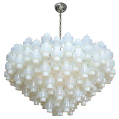 Modern Custom Large Opalescent Murano Glass Chandelier