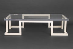 Modern Custom-Made Lacquered Wood Coffee Table