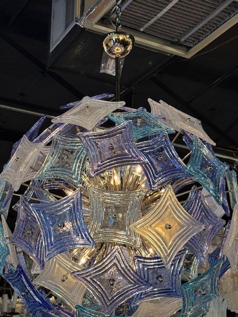 Contemporary Modern Custom Multi-Colored Murano Sputnik Chandelier For Sale