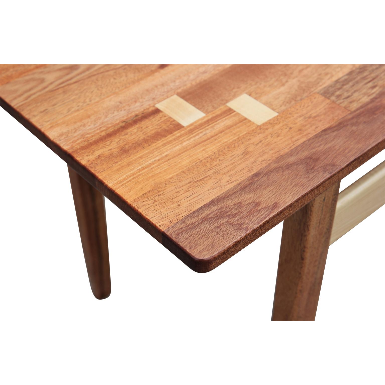 Contemporary Modern Custom Norm Stoeker Mahogany and Maple Wood inlaid Rectangle Side Table