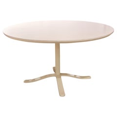 Modern Custom Round White Top Dining Table with White Base